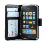 Wholesale iPhone 4S / 4 Chocolate Flip Leather Wallet Case with Stand (Black)